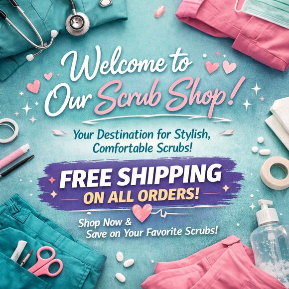 Healing Hands Blue Straight Leg Scrub Pants Women's Nurse Uniform - Picture 4 of 4